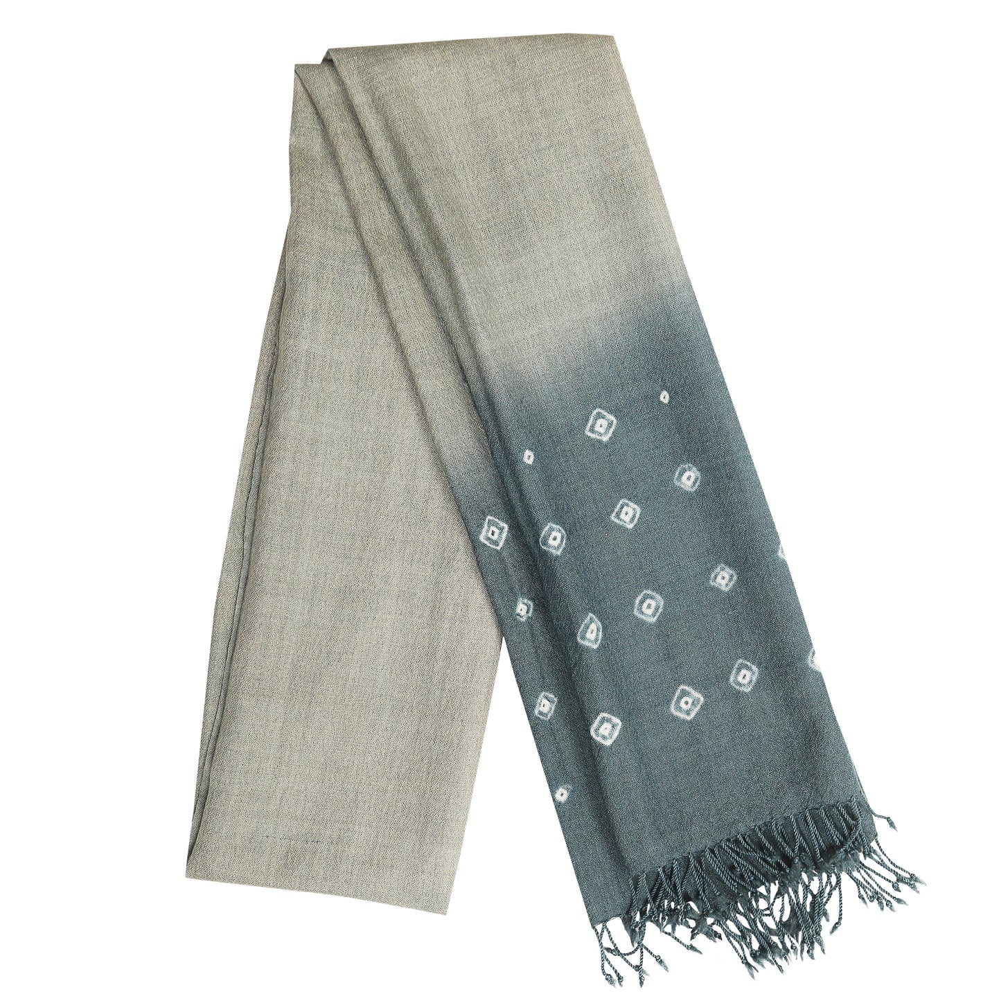 Merino Wool Silver Chalice & Bright Grey Handwoven Scarf - Merino Wool Scarves Australia