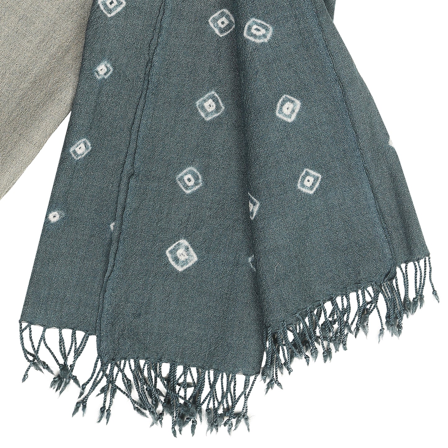 Merino Wool Silver Chalice & Bright Grey Handwoven Scarf - Merino Wool Scarves Australia