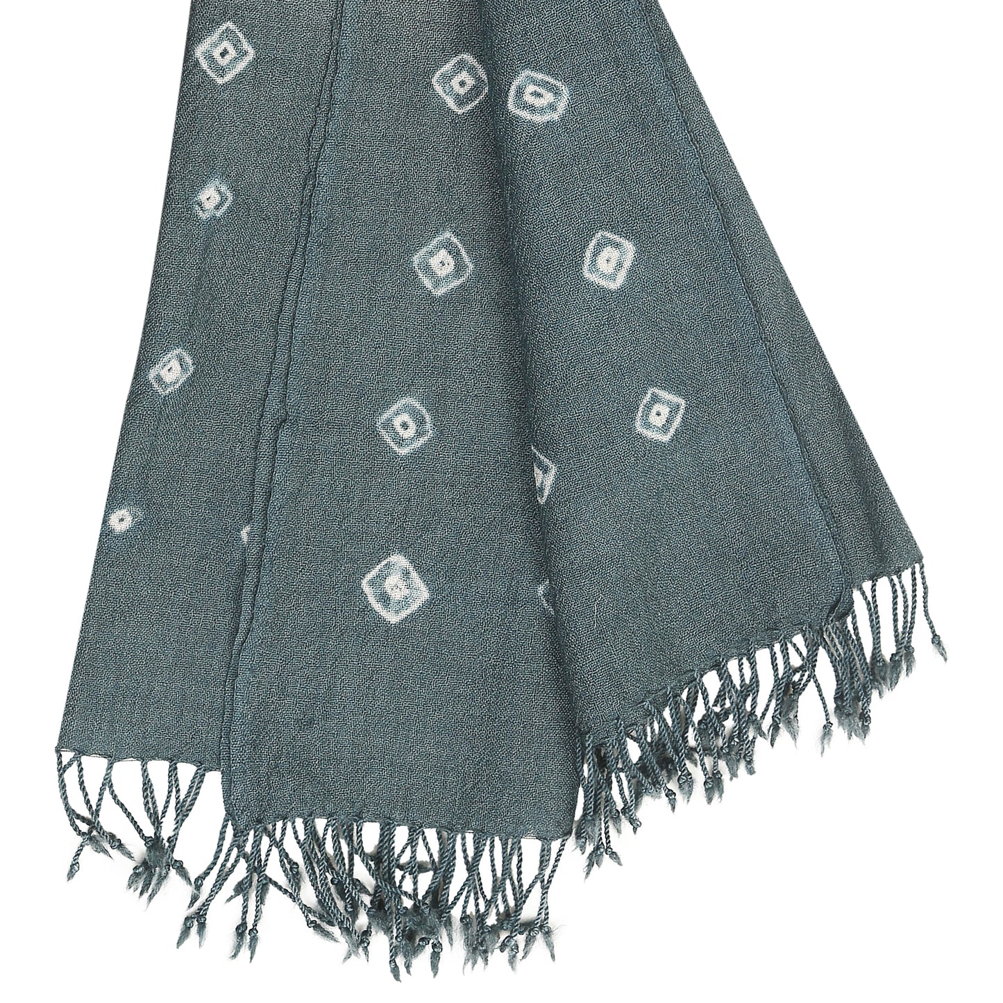 Merino Wool Silver Chalice & Bright Grey Handwoven Scarf - Merino Wool Scarves Australia