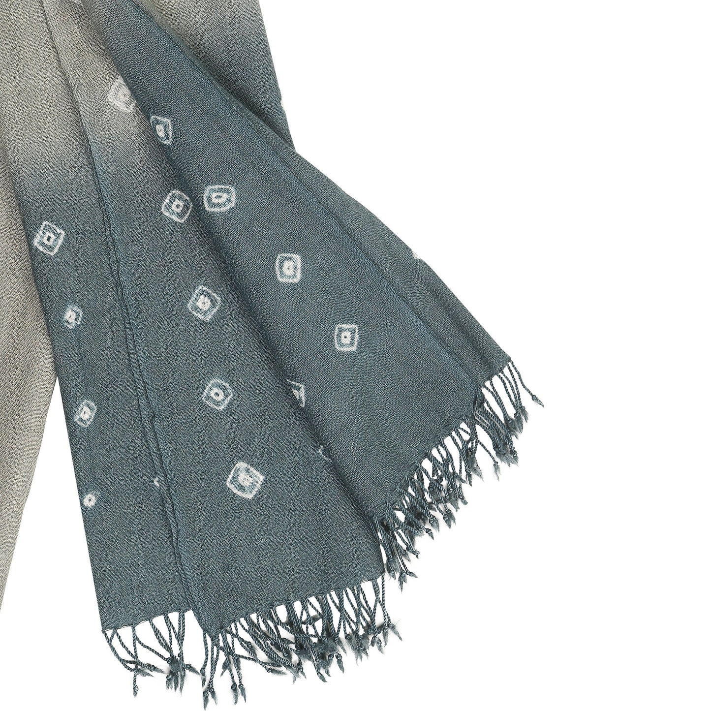 Merino Wool Silver Chalice & Bright Grey Handwoven Scarf - Merino Wool Scarves Australia