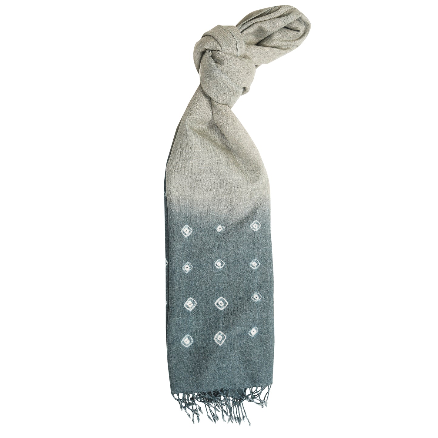 Merino Wool Silver Chalice & Bright Grey Handwoven Scarf - Merino Wool Scarves Australia