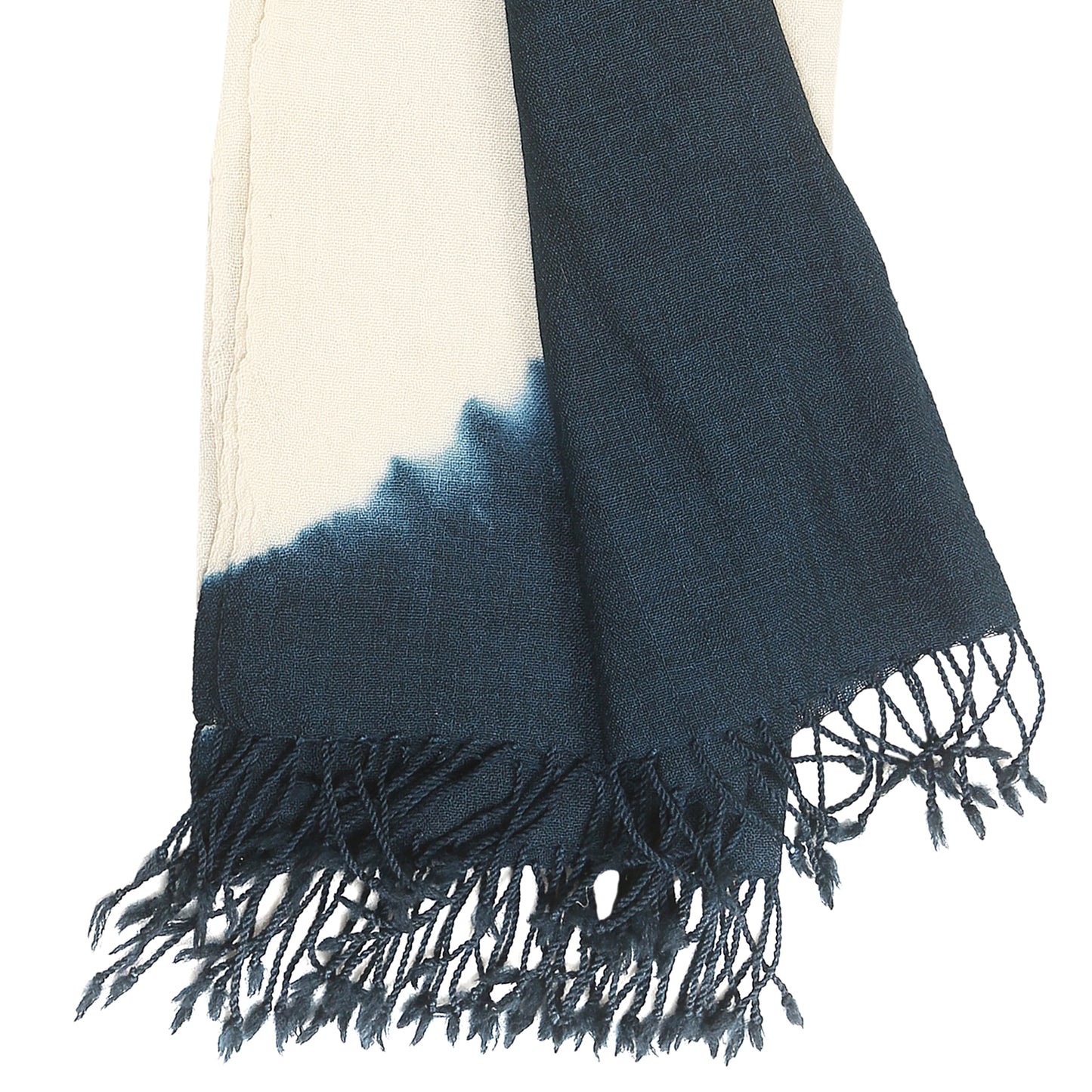 Merino Wool Ecru White & Ebony Clay Handwoven Scarf - Merino Wool Scarves Australia