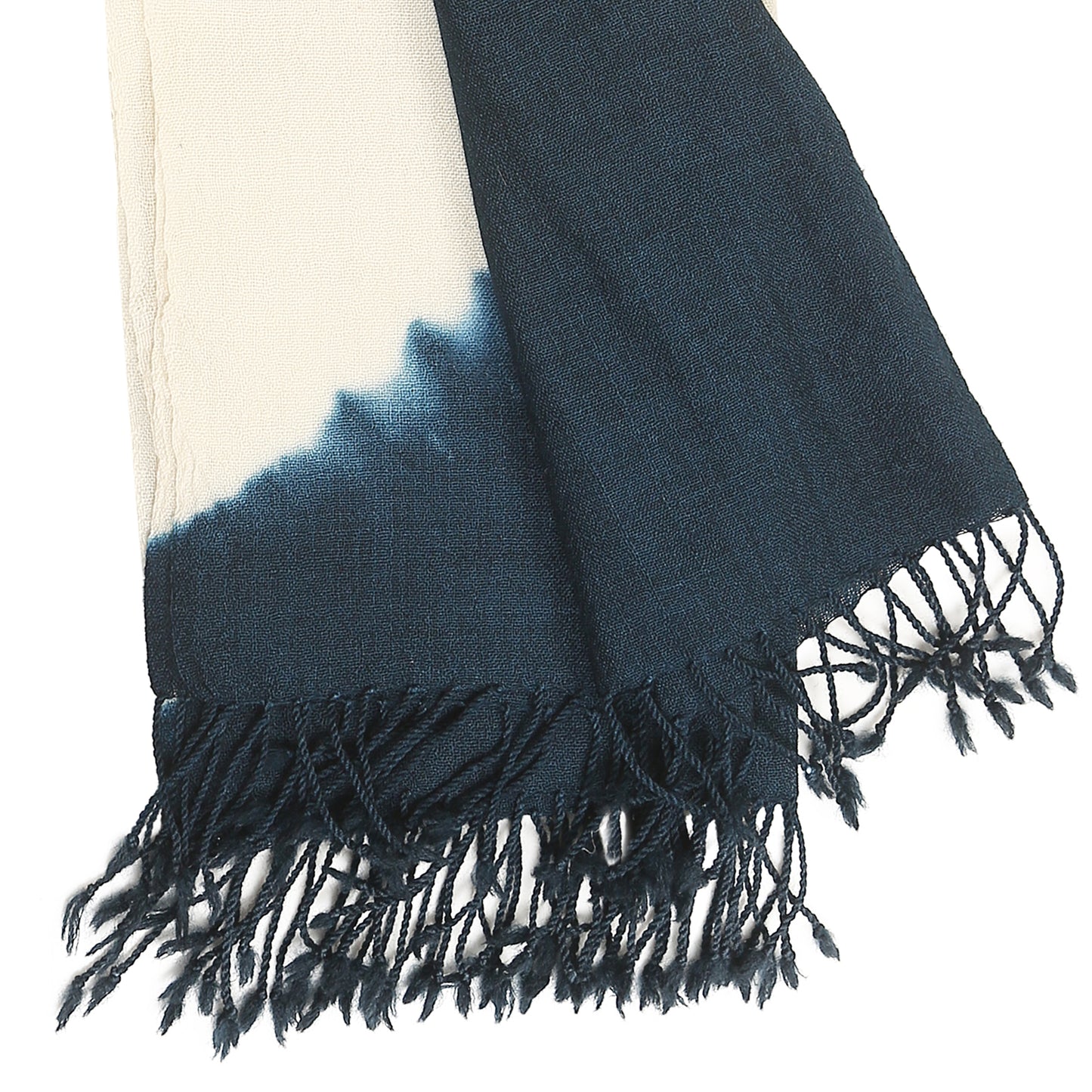 Merino Wool Ecru White & Ebony Clay Handwoven Scarf - Merino Wool Scarves Australia