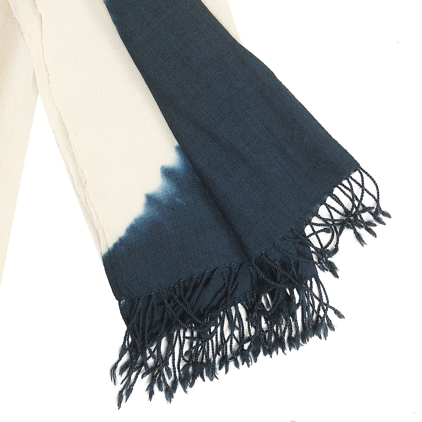 Merino Wool Ecru White & Ebony Clay Handwoven Scarf - Merino Wool Scarves Australia