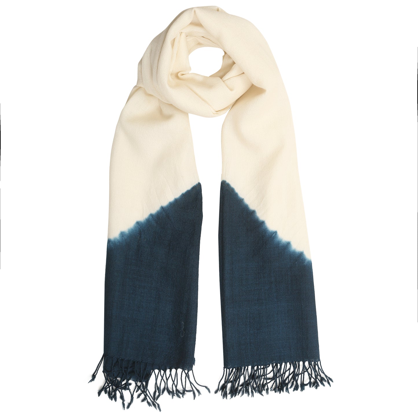 Merino Wool Ecru White & Ebony Clay Handwoven Scarf - Merino Wool Scarves Australia