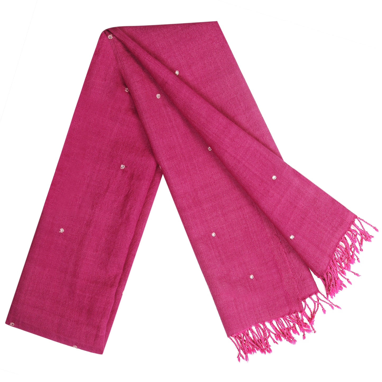 Merino Wool Raspberry Rose Handwoven Scarf - Merino Wool Scarves Australia