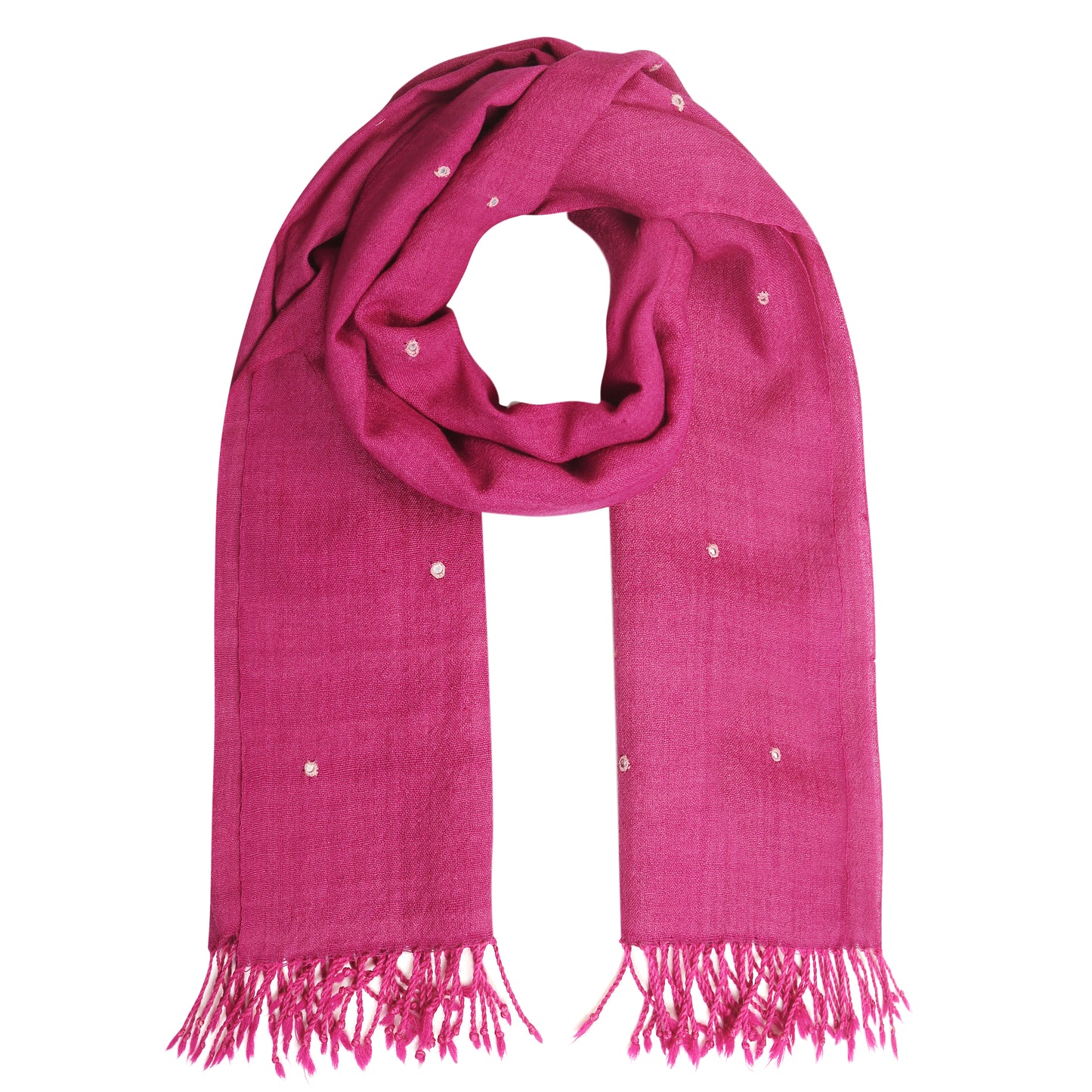 Merino Wool Raspberry Rose Handwoven Scarf - Merino Wool Scarves Australia