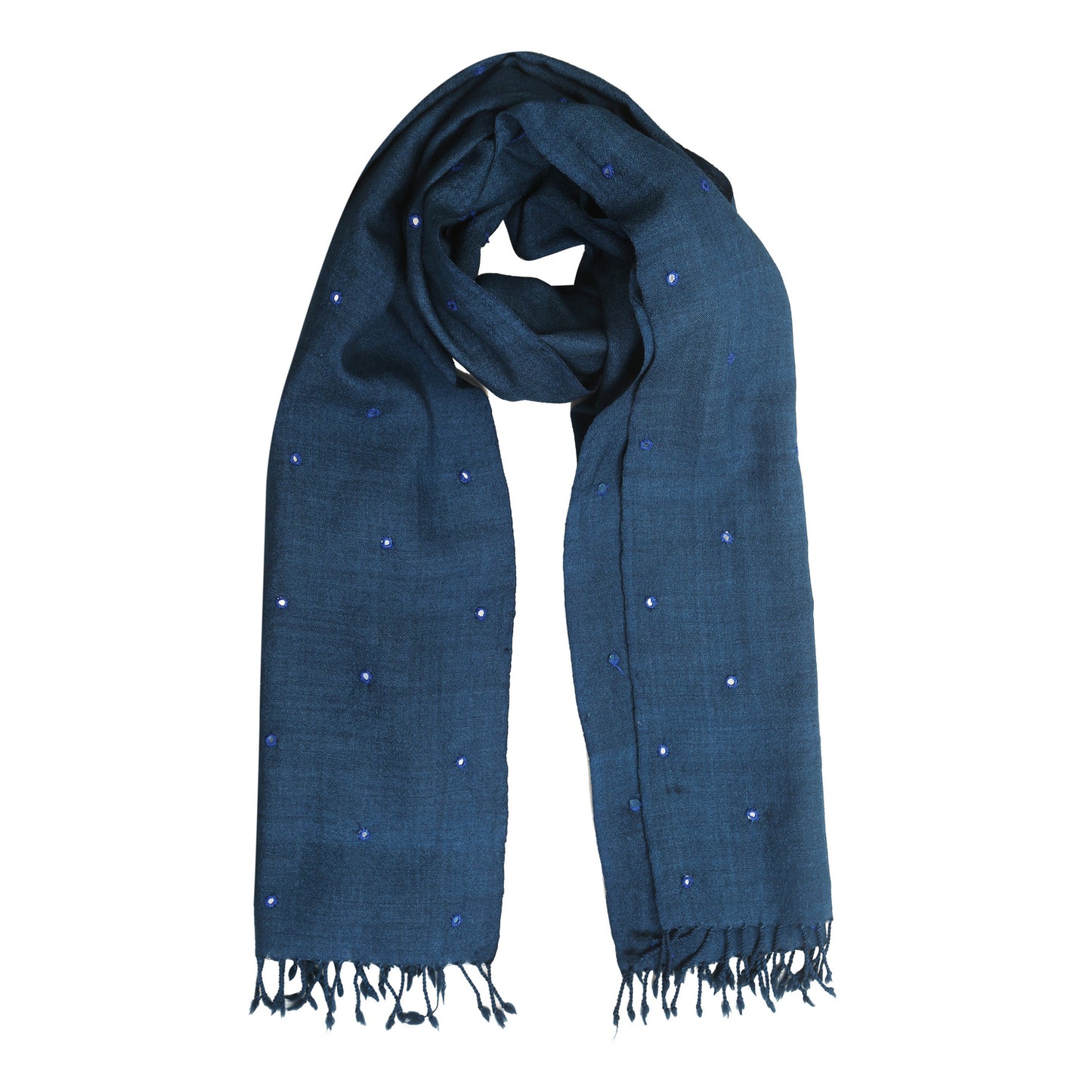 Merino Wool Blue Dianne Handwoven Scarf - Merino Wool Scarves Australia