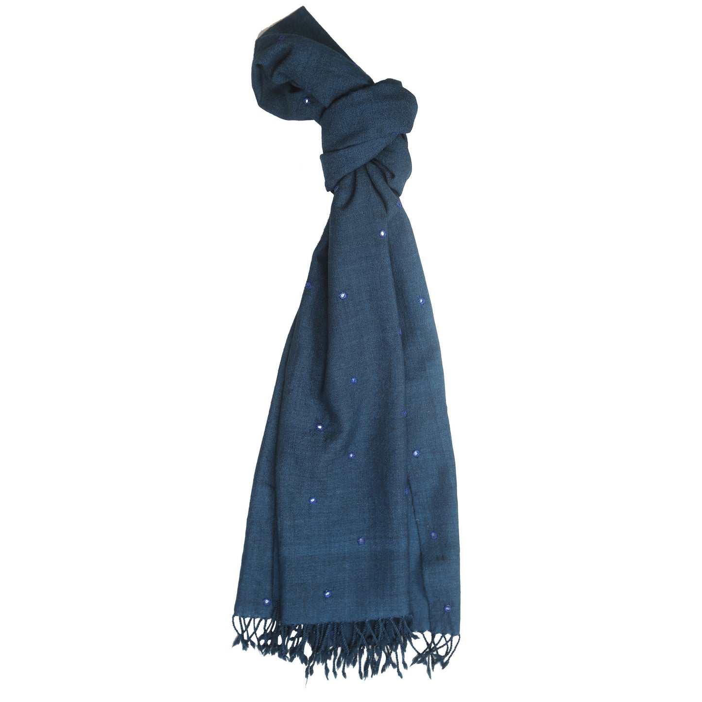 Merino Wool Blue Dianne Handwoven Scarf - Merino Wool Scarves Australia