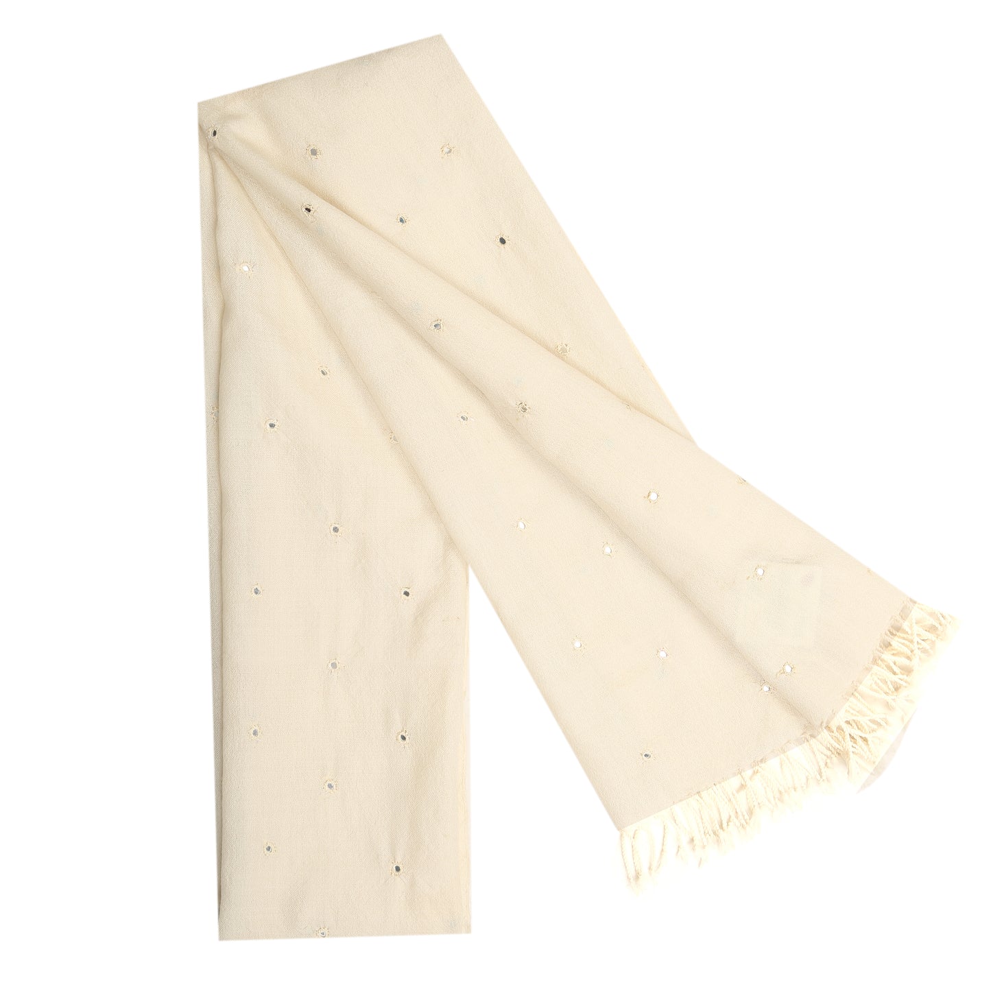 Merino Wool Albescent White Handwoven Scarf - Merino Wool Scarves Australia