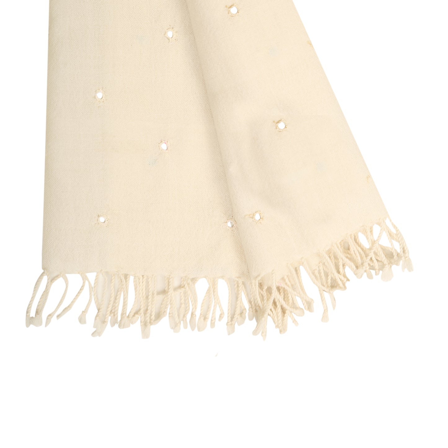 Merino Wool Albescent White Handwoven Scarf - Merino Wool Scarves Australia