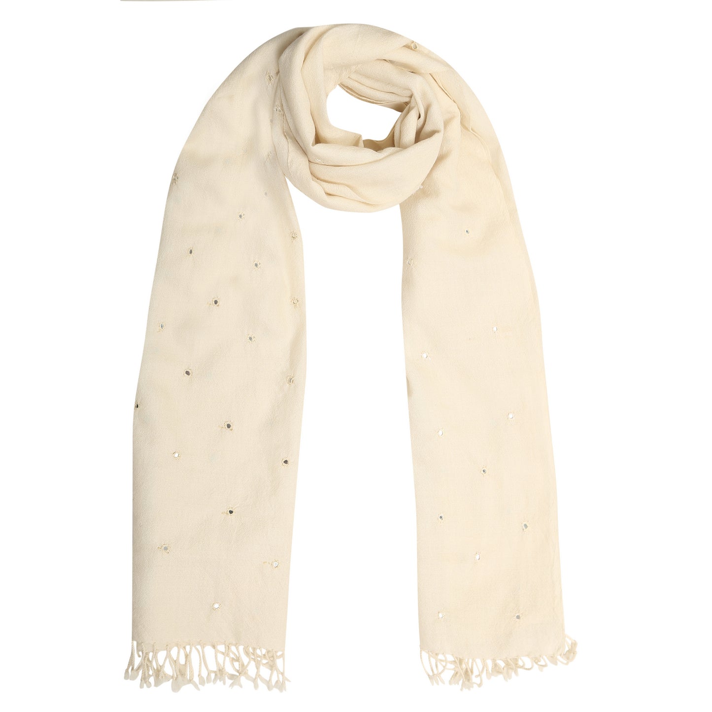 Merino Wool Albescent White Handwoven Scarf - Merino Wool Scarves Australia