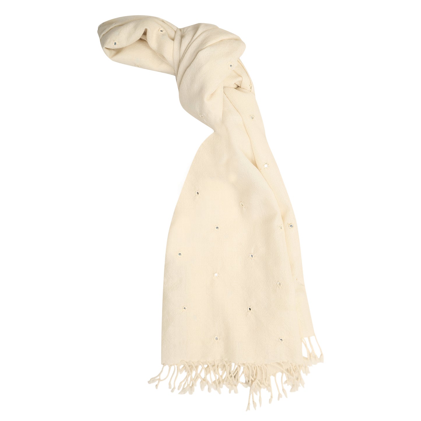 Merino Wool Albescent White Handwoven Scarf - Merino Wool Scarves Australia